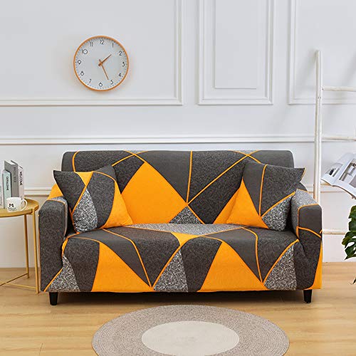 OKJK Elastischer Sofabezug, Couch überzug L-Form Für Wohnzimmer, (2 Stück Erforderlich), Spandex Pattern Universal, Sofa Protector (flower9,4-Seater(235-300cm)) von OKJK