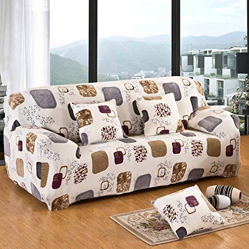 OKJK Verdickte elastische Plüsch sofabezug, für Wohnzimmer Allgemeine All-Inclusive Couch überzug, Schutzsofa, staubdicht, Kratzfest (Color 21,4 Seater 235-300cm) von OKJK