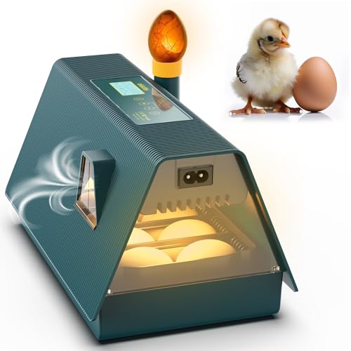 Brutautomat Vollautomatisch - Ideal alle Altersgruppen | Brutkasten Hühner Eierwende und Feuchtigkeitskontrolle - Integrierte Eierlampe - 10 Eier - Okkobi M10 von OKKÖBI