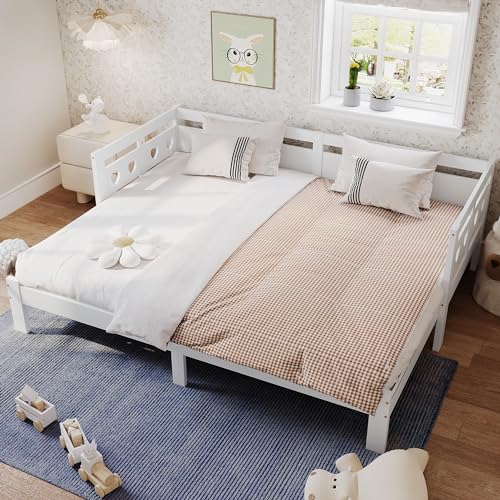 OKMYHOME Ausziehbett 90 x 200 cm – Bankettbett mit 2. Liegefläche – Kiefer massiv und MDF – ohne Matratze – Weiß OKMYHOME Ausziehbett 90 x 200 cm – Bankettbett mit 2. Liegefläche – Kiefer massiv und MDF – ohne Matratze – Weiß von OKMYHOME