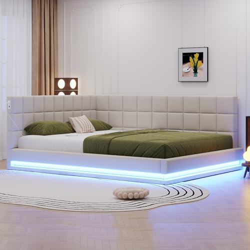 OKMYHOME Bankbett, 160 x 200 cm – Doppelbett mit Stauraum und gepolsterter Rückenlehne – ohne Matratze – Beige OKMYHOME Bankbett, 160 x 200 cm – Doppelbett mit Stauraum und gepolsterter Rückenlehne – ohne Matratze – Beige von OKMYHOME