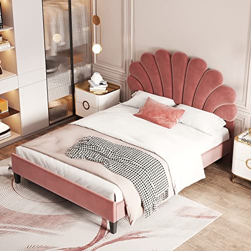 OKMYHOME Doppelbett, 140 x 200 cm, gepolstert, für Erwachsene und Kinder, mit Kopfteil und Lattenrost, Samt, Rot, ohne Matratze OKMYHOME Doppelbett, 140 x 200 cm, gepolstert, für Erwachsene und Kinder, mit Kopfteil und Lattenrost, Samt, Rot, ohne Matratze von OKMYHOME