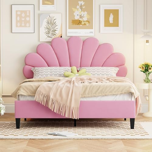 OKMYHOME Doppelbett, 140 x 200 cm, gepolstertes Bett mit Kopfteil und Lattenrost, Samt, Rosa, ohne Matratze OKMYHOME Doppelbett, 140 x 200 cm, gepolstertes Bett mit Kopfteil und Lattenrost, Samt, Rosa, ohne Matratze von OKMYHOME