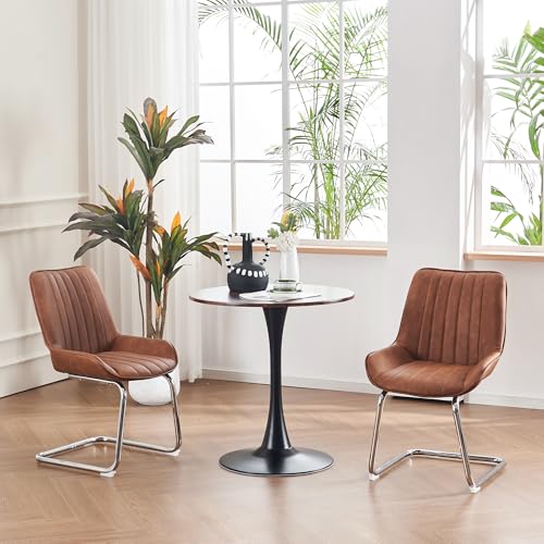 OKMYHOME Esszimmerstuhl, 2 Stück, mit bequemer Sitzfläche und Kunstlederbezug, Metallbeine, Braun OKMYHOME Esszimmerstuhl, 2 Stück, mit bequemer Sitzfläche und Kunstlederbezug, Metallbeine, Braun von OKMYHOME