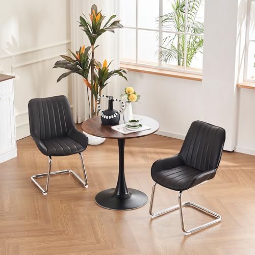 OKMYHOME Esszimmerstuhl, 2 Stück, mit bequemer Sitzfläche und Kunstlederbezug, Metallbeine, Schwarz OKMYHOME Esszimmerstuhl, 2 Stück, mit bequemer Sitzfläche und Kunstlederbezug, Metallbeine, Schwarz von OKMYHOME