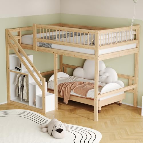 OKMYHOME Etagenbett 140 x 200 cm – Doppelbett für Kinder mit sicherer Treppe und Schutzbarrieren – Massivholz – ohne Matratze – Weiß OKMYHOME Etagenbett 140 x 200 cm – Doppelbett für Kinder mit sicherer Treppe und Schutzbarrieren – Massivholz – ohne Matratze – Weiß von OKMYHOME