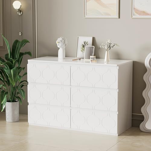 OKMYHOME Kommode – Weiße Kommode mit 6 Schubladen, praktische Aufbewahrung für Wohnzimmer oder Schlafzimmer, Spanplatte E1, 110 x 40 x 72 cm OKMYHOME Kommode – Weiße Kommode mit 6 Schubladen, praktische Aufbewahrung für Wohnzimmer oder Schlafzimmer, Spanplatte E1, 110 x 40 x 72 cm von OKMYHOME