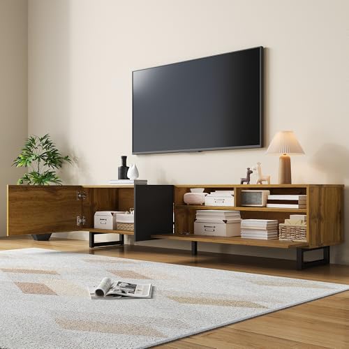 OKMYHOME Modernes TV-Lowboard mit 3 Türen und 2 offenen Fächern – robuste Metallbeine, modernes Retro-Design, 170 x 36,5 x 42 cm, Holz und Dunkelgrau OKMYHOME Modernes TV-Lowboard mit 3 Türen und 2 offenen Fächern – robuste Metallbeine, modernes Retro-Design, 170 x 36,5 x 42 cm, Holz und Dunkelgrau von OKMYHOME