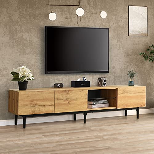 OKMYHOME Modernes TV-Möbel mit LED und offenen Fächern, robuste MDF-Struktur, modernes Design – Natur OKMYHOME Modernes TV-Möbel mit LED und offenen Fächern, robuste MDF-Struktur, modernes Design – Natur von OKMYHOME