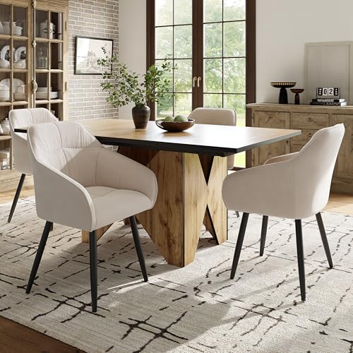 OKMYHOME Rechteckiger Esstisch mit Holzmaserung, MDF-Platte und stabiler Struktur - 138,5 x 80 x 75 cm - Natur OKMYHOME Rechteckiger Esstisch mit Holzmaserung, MDF-Platte und stabiler Struktur - 138,5 x 80 x 75 cm - Natur von OKMYHOME