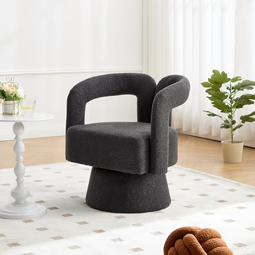 OKMYHOME Sessel – 360° drehbarer Sessel mit Sitzfläche und Rückenlehne, weicher Stoff, Rahmen aus Holz und Metall, 67 x 55 x 74 cm, Dunkelgrau OKMYHOME Sessel – 360° drehbarer Sessel mit Sitzfläche und Rückenlehne, weicher Stoff, Rahmen aus Holz und Metall, 67 x 55 x 74 cm, Dunkelgrau von OKMYHOME