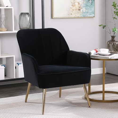 OKMYHOME Sessel Relax Moderner Sessel mit weicher Sitzfläche und Rückenlehne, weicher Samt, Füße aus Massivholz, 64 x 73 x 78 cm, Schwarz OKMYHOME Sessel Relax Moderner Sessel mit weicher Sitzfläche und Rückenlehne, weicher Samt, Füße aus Massivholz, 64 x 73 x 78 cm, Schwarz von OKMYHOME