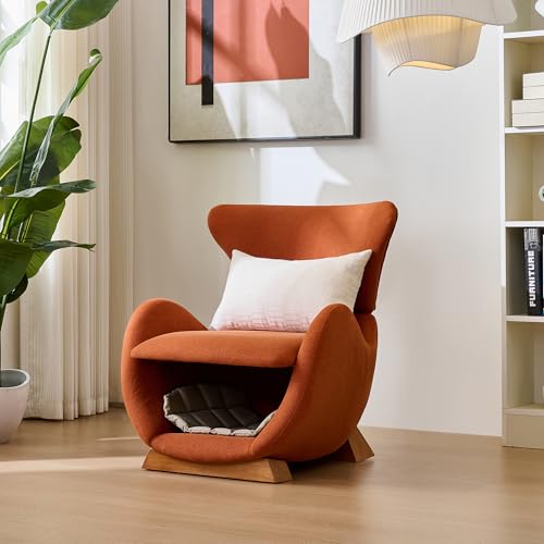 OKMYHOME Sessel – fester Sessel mit Nest für Tiere, kratzfester Stoff, Holz, graues Kissen inklusive, 66 x 69 x 76 cm – Orange OKMYHOME Sessel – fester Sessel mit Nest für Tiere, kratzfester Stoff, Holz, graues Kissen inklusive, 66 x 69 x 76 cm – Orange von OKMYHOME