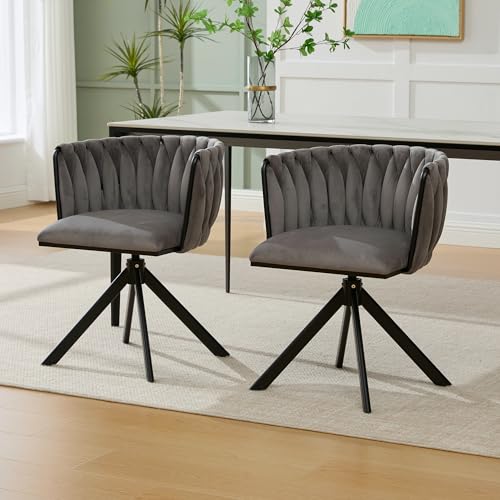 OKMYHOME Sessel für 1 Sitz, aus modernem Velours, 180° drehbar, bequeme Sitzfläche, Füße aus Metall, grauer gerippter Velours OKMYHOME Sessel für 1 Sitz, aus modernem Velours, 180° drehbar, bequeme Sitzfläche, Füße aus Metall, grauer gerippter Velours von OKMYHOME