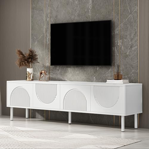 OKMYHOME TV-Schrank – TV-Schrank mit Aufbewahrung und Kabelmanagement, mattes Design aus PB/MDF – 180 x 40 x 52 cm, Weiß OKMYHOME TV-Schrank – TV-Schrank mit Aufbewahrung und Kabelmanagement, mattes Design aus PB/MDF – 180 x 40 x 52 cm, Weiß von OKMYHOME