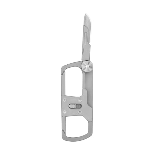 OKNIFE Otacle R2 (Titan) EDC Karabiner mit Klappmesser, Titan-Legierung Multitool Karabiner mit Locking-Funktion, Outdoor Survivial Gear für Camping, Wandern, Angeln von OKNIFE