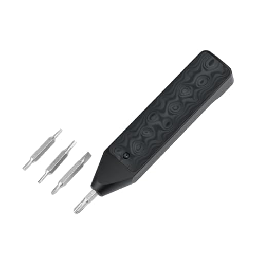 Oknife Otacle D2 Compact EDC Multi-Bit Driver, Schwarz Aluminium mit Taschenclip, Abdeckung aus Carbonfaser, 4 doppelseitige Bits, schiebbarer Deckel,solides Verriegelungsmechanismus. von OKNIFE