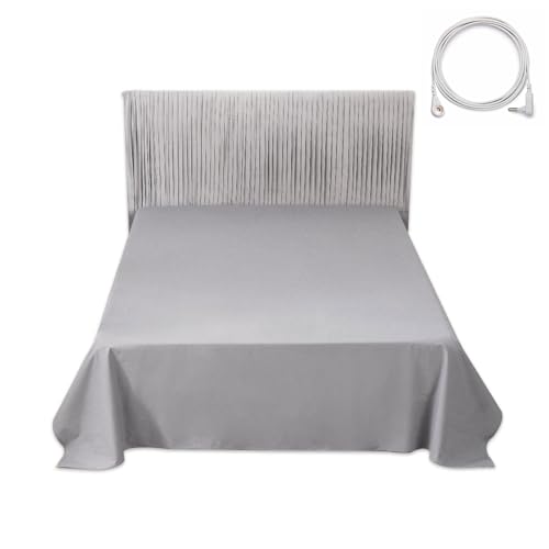 Erdungsmatte für Queen-Size-Bett, Baumwolle + Silberfaser, leitfähige Erdung, flache Oberfläche, Erdungsmatte für besseren Schlaf, EMF-Therapie von OKOHEY