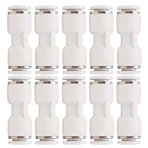 10 -pcs gerade Push -Stecker Hochdruckresistent Schnellfreisetzungsrohrbeschläge für die mechanische Verarbeitung weiß weiß (PU-4) von OKOVO
