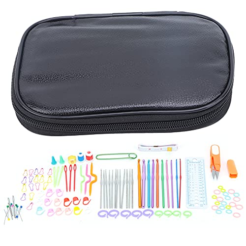100 PCs Häkelhaken Set DIY 22 Häkel -Set mit kleinem Zubehör -Strickwerkzeug für Anfänger (Schwarz) von OKOVO