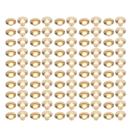 50 Set -Schrauben Ledernieten ARC Head Book Bindungsposten Nagelniet und geschlitzte Stehbold kompakten und leichten reparierenden Lederprodukte für DIY -Enthusiasten (10x4mm / 0,39x0.16in) von OKOVO
