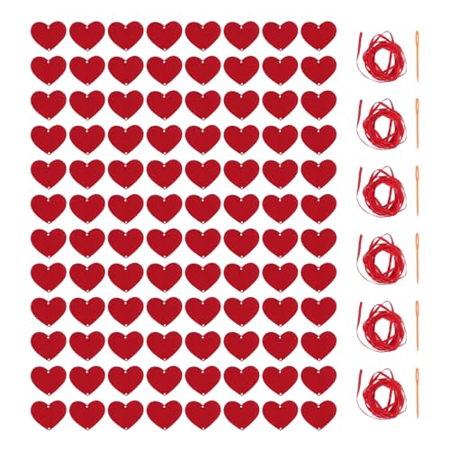 Bulk Rot Filzherzen Girlande Valentinstag Dekoration vorstrittenes Banner für romantische Wohnkultur von OKOVO