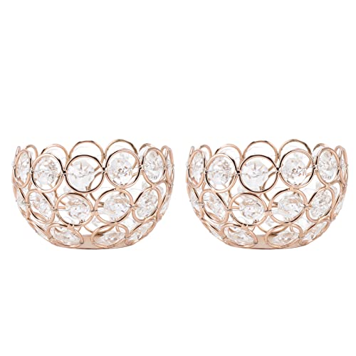 Crystal Metal Bowl Kerzenhalter Elegante runde Design Party Dekor Geschenke Home Office Decor von OKOVO