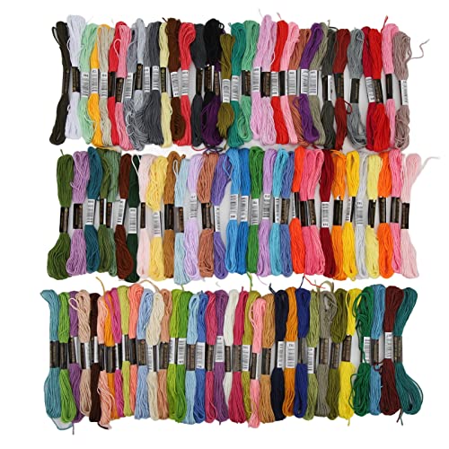 EMBROIDERY THREAD 100PCS GLOSSY HAND FÜHLEN 8 METER PRO SKEIN HELL REICHE FARBEN BAUMMATERIAL EMBROIDERY FLOSS FREUNDSHIP-ARBEITER STRING ART CROSS STITCH THREAD von OKOVO