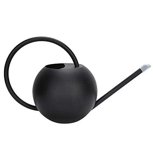 Edelstahl Praktische Gießkannen mit Langer Öffnung, Zimmerpflanzentopf, Flaschenbewässerungsgerät für Hobbygärtner, Schwarz, 1 l von OKOVO