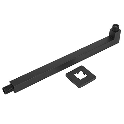 Edelstahl -Wandmontage Duscharmhalter Regen Duschzubehör schwarze Stil G1/2in Faden Badezimmer (F-Y202 Quadratschwarz) von OKOVO