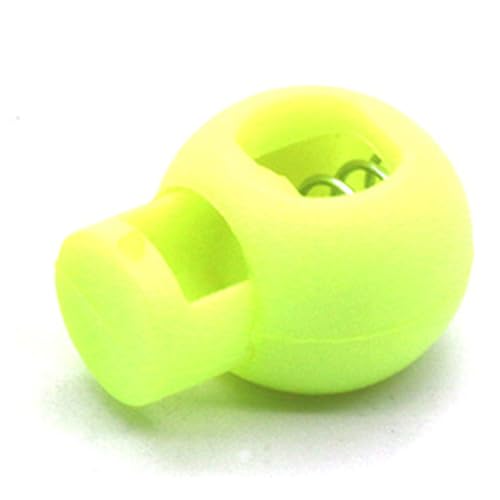 Federkabelschloss Ein -Loch -Endrunde Fastenknöpfe Schieberegleer Stopper Elastizitätskordel Seilschloss für Rucksack Shoelace Sportswear (Fluoreszierendes Grün) von OKOVO
