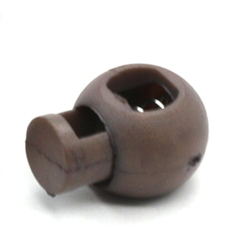 Federkabelschloss Ein -Loch -Endrunde Fastenknöpfe Schieberegleer Stopper Elastizitätskordel Seilschloss für Rucksack Shoelace Sportswear (Kaffee) von OKOVO