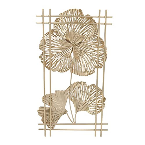 Golden Metall Ginkgo Blattation 3D Wand Skulptur Charme Moderne Wohnzimmer Wohnzimmer Wohnzimmer von OKOVO