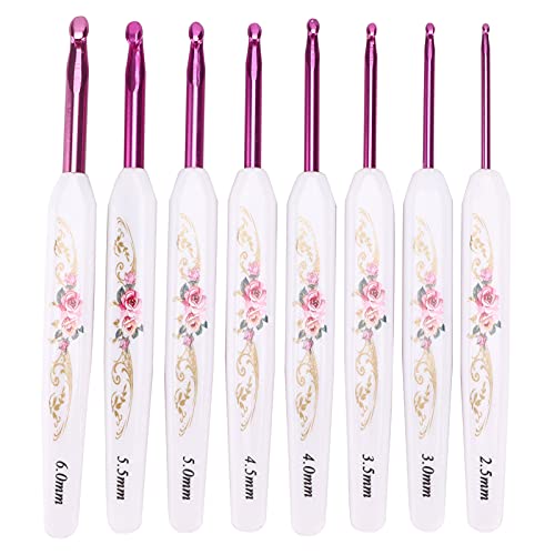 Häkeln Haken 8 PCs Soft Nonslip Stricknadeln für das Weben von Home -Gebrauch eingestellt (8 Stücke rotes Porzellan) von OKOVO
