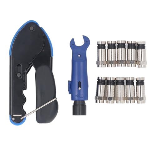 Koax Cable Crimper RG59 RG6 Komprimierungstool Stripper F -Steckverbinder Kabel Crimping für professionelle Installateure Koax Cable Crimper RG59 RG6 Komprimierungstool Stripper F -Steckverbinder Kabel Crimping für professionelle Installateure von OKOVO