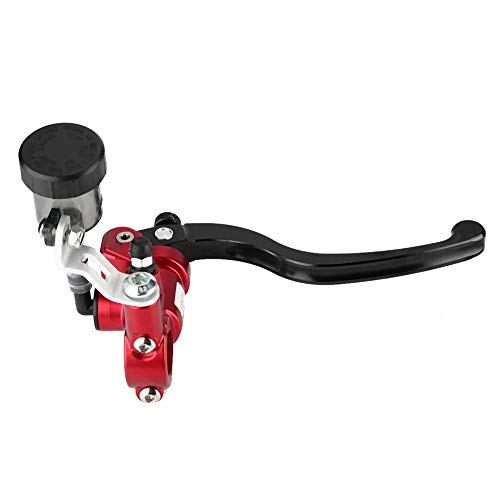 Motorradhydraulikkupplungshebel Masterzylinder gerade -Push -Bremspumpe Hochwertige Aluminiumlegierung geeignet für 22 -mm -Lenker -Roller Elektrische Motorräder geeignet (Rot) von OKOVO