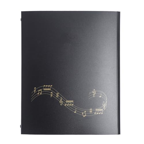 Noten -Musikordner 4 Seiten erweitern 52 Seiten Kapazität abnehmbar A4 Noten Binder Klavier Keyboard Geigen Cello Music Organizer wasserdichtes Schwarz von OKOVO