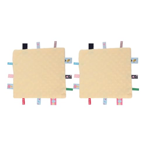 OKOVO Baby Comfort Security Decke weiche Baumwolle 3D -Tags Sensorische Entwicklung für Kinderkinder (Gelb) von OKOVO