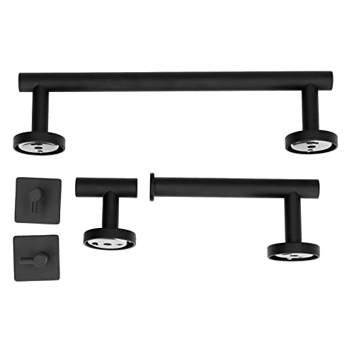 OKOVO Edelstahl -Handtuchregal Smoothere Kanten ordentlicher Lagerbestellregal für Badezimmer Küchen Schlafzimmer (Black) von OKOVO