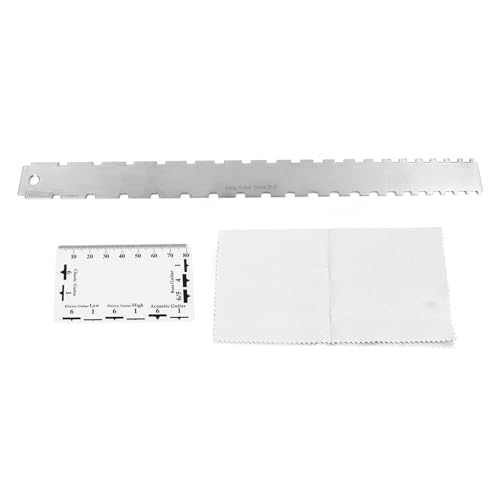 OKOVO Guitar Lineal Set Edelstahl hohe Genauigkeit Straight Edge String Action -Messgerät für Gitarrenhals gekerbt, langlebig tragbares Werkzeug für Musicians Studio von OKOVO