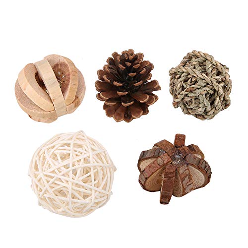 OKOVO Kleine Haustier Holz handgefertigte Kugel Set Hamster Ratten Mäuse Spielzeugzubehör Safe ungiftige Mahlen Zähne Übung von OKOVO
