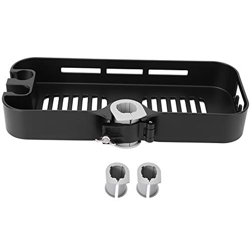 OKOVO Mattschwarze verstellbare Duschstahl -Lagerregalregal mit Duschkopfhalter Badezimmer -Lagerorganisator Moderne und einfache Matte Schwarze 280x120 mm von OKOVO