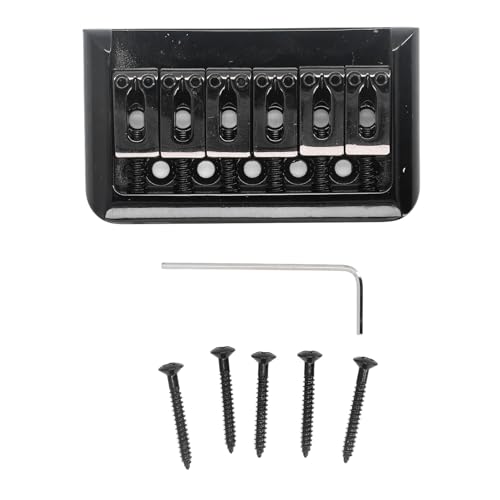 OKOVO Sattelbrücke für E-Gitarre, schwarz, robust, langlebig, feste Hardtail-Sattelbrücke für Stratocaster Telecaster 6-saitige Gitarre OKOVO Sattelbrücke für E-Gitarre, schwarz, robust, langlebig, feste Hardtail-Sattelbrücke für Stratocaster Telecaster 6-saitige Gitarre von OKOVO