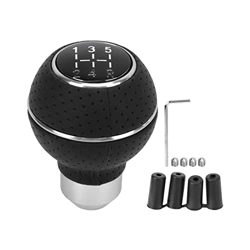 OKOVO Schaltknopf 5 Geschwindigkeit Universal Aluminiumauto Schaltgetriebe Getriebesgetriebe Schaltverschiebung GETWEREM MODELLE (Weiß) von OKOVO