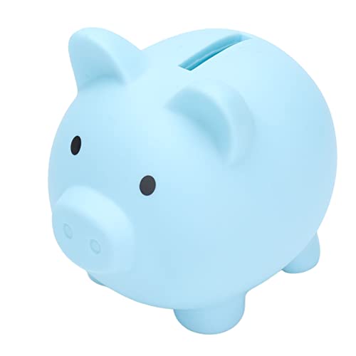 Piggy Bank Langlebige Cartoon Tier Schwein Münze Bargeld Schweinebank Boy Girl für Kinder Heimatkoration (Blau) von OKOVO