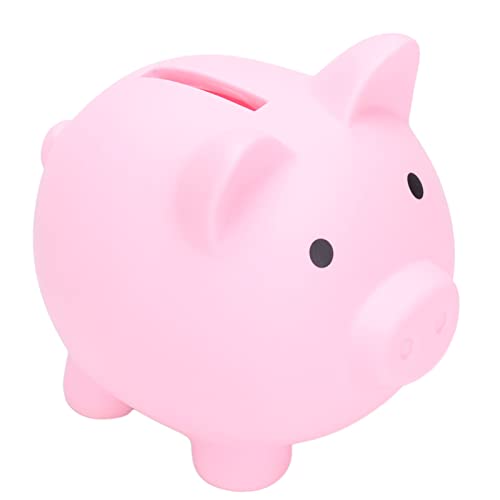 Piggy Bank Langlebige Cartoon Tier Schwein Münze Bargeld Schweinebank Boy Girl für Kinder Heimatkoration (Rosa) von OKOVO