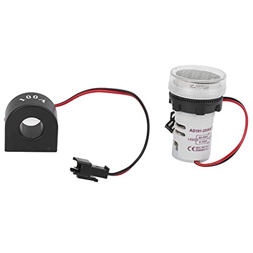 SPANNUNGS AKTUELLES INDIKATOR DUAL DISPLAY SICHER STABLE 0-100A AC50-500V AD101-22VAM INDIKATOR LICHT (Weiß) von OKOVO