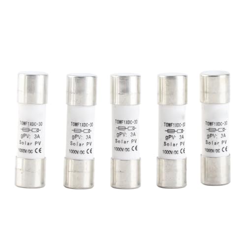 Sicherungs rohr Photovoltaik-Schutz-Kit verhindert effizient Überlastung Kurzschluss stabile zuverlässige 5 Stück 1000V DC 10x38mm (3a) von OKOVO
