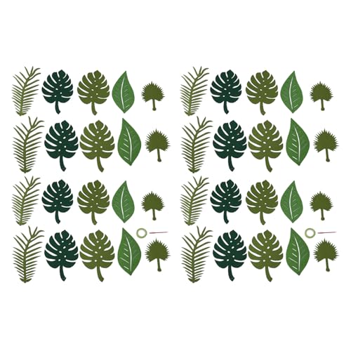 Tropische Palmblattgirlande Banner Hawaiian Themenparty Dekoration Set von 2 lebendigen Blattbannern für Wandfenstertischdekoration von OKOVO