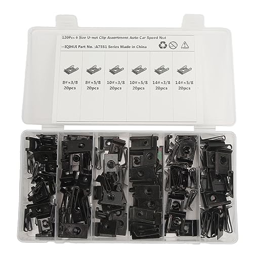 U Nut Clip Kit Stabile Fixierung Hochfest 6 Größe u Nuttern Set Auto Zugflugzeugwagen Caravan (120pcs) von OKOVO